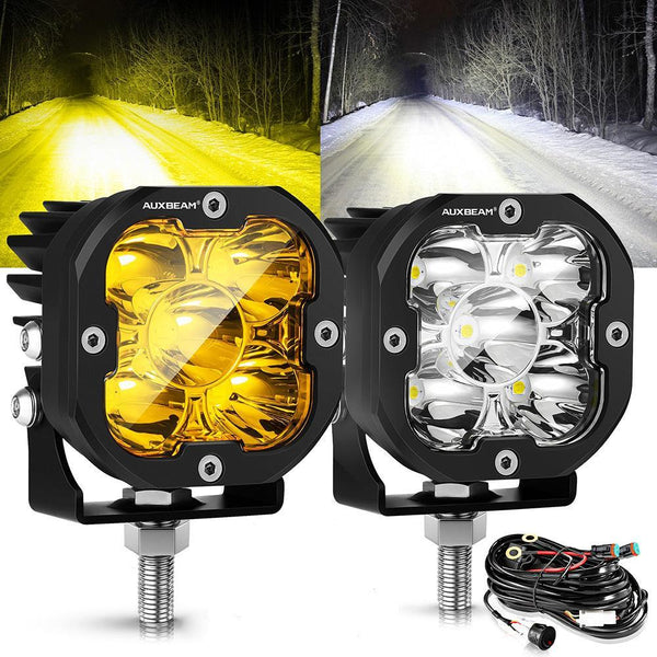 Par de pod lights Auxbeam X-PRO de 3 pulgadas, 80W, ámbar y blanco — Semage Group