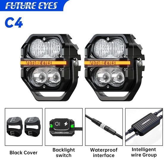 Par de faros Future Eyes Galaxy C4, 120W, 3 pulgadas — Semage Group