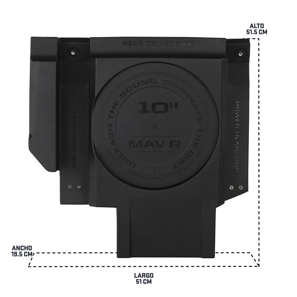 Cajones de bajo de 10" en asientos traseros para Maverick R Motosound - Semage Group (foto 10)