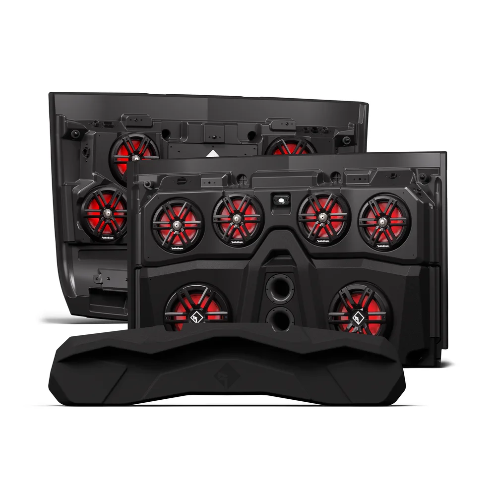 Techo de Audio Delantero y Trasero Rockford Fosgate (RNGR18-ROOF4M2) — Polaris Ranger Crew 2018 en adelante - Semage Group (foto 1)