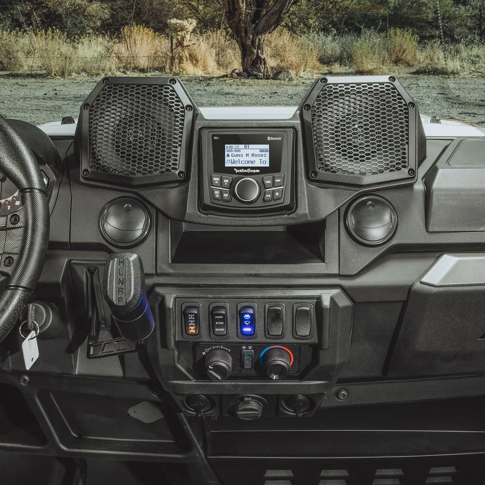 Sistema de Audio Todo en Uno Stage 1 Rockford Fosgate (RNGR18-STG1) — Polaris Ranger 2018 en adelante - Semage Group (foto 10)