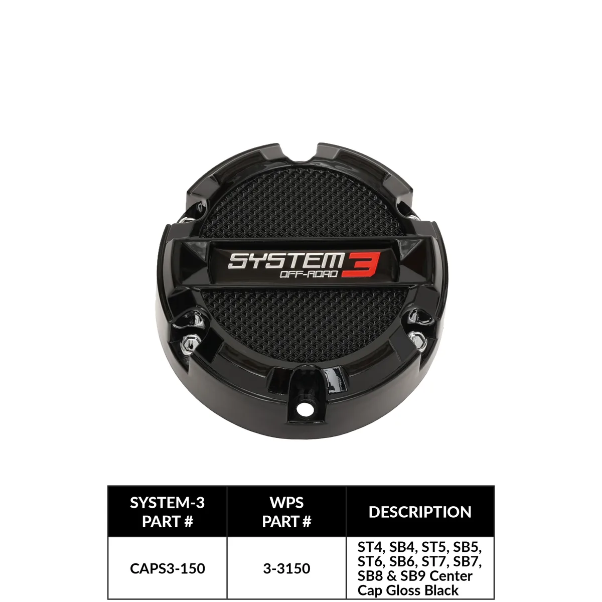 Tapa Central System 3 Off-Road (CAPS3-150) - Semage Group